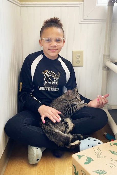 Girl with cat
